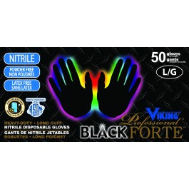 Black Forte Nitrile Gloves