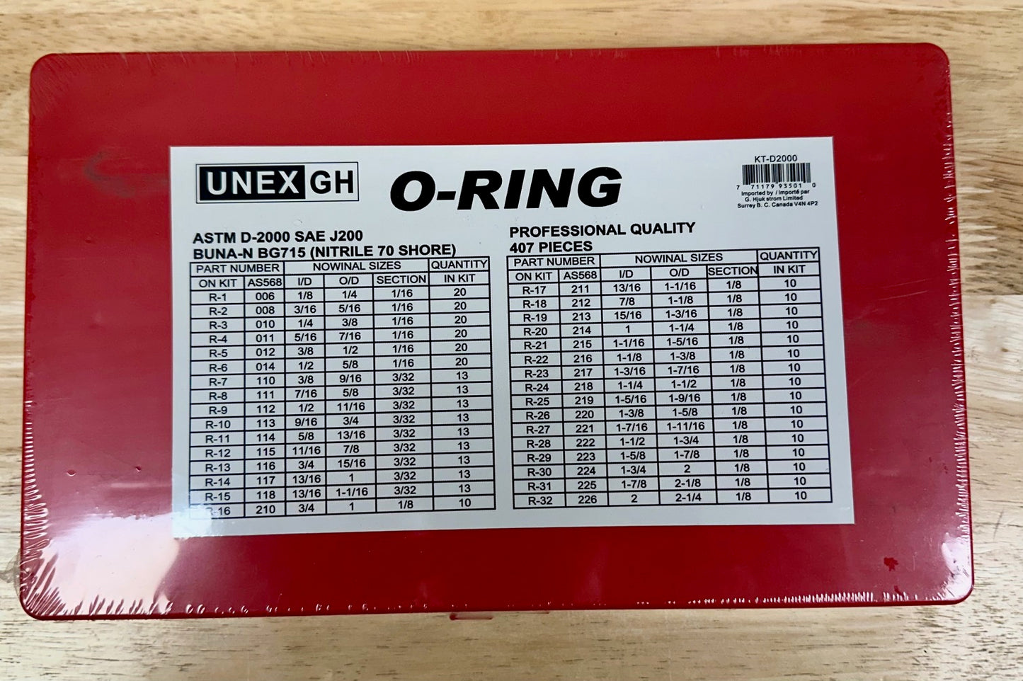 O-Ring Kit 407 pcs