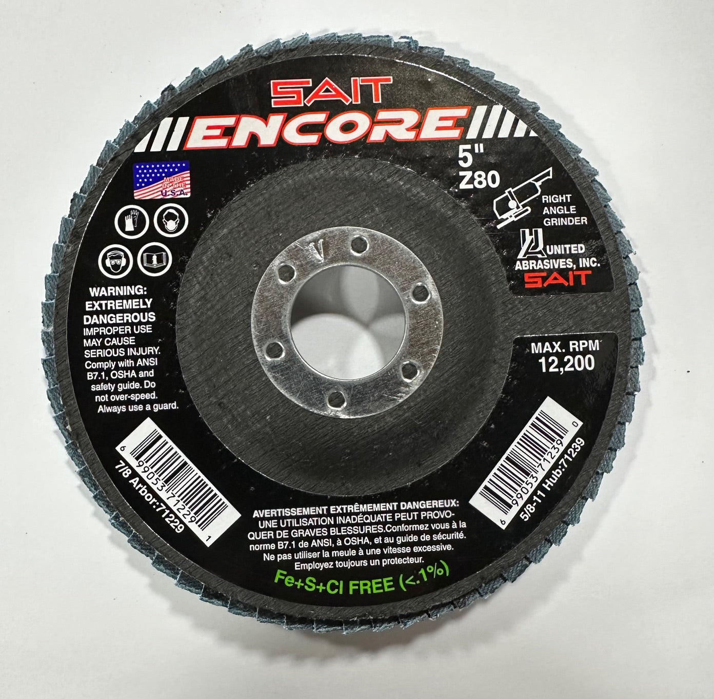 5" x 7/8" Flap Disc, 80 Grit