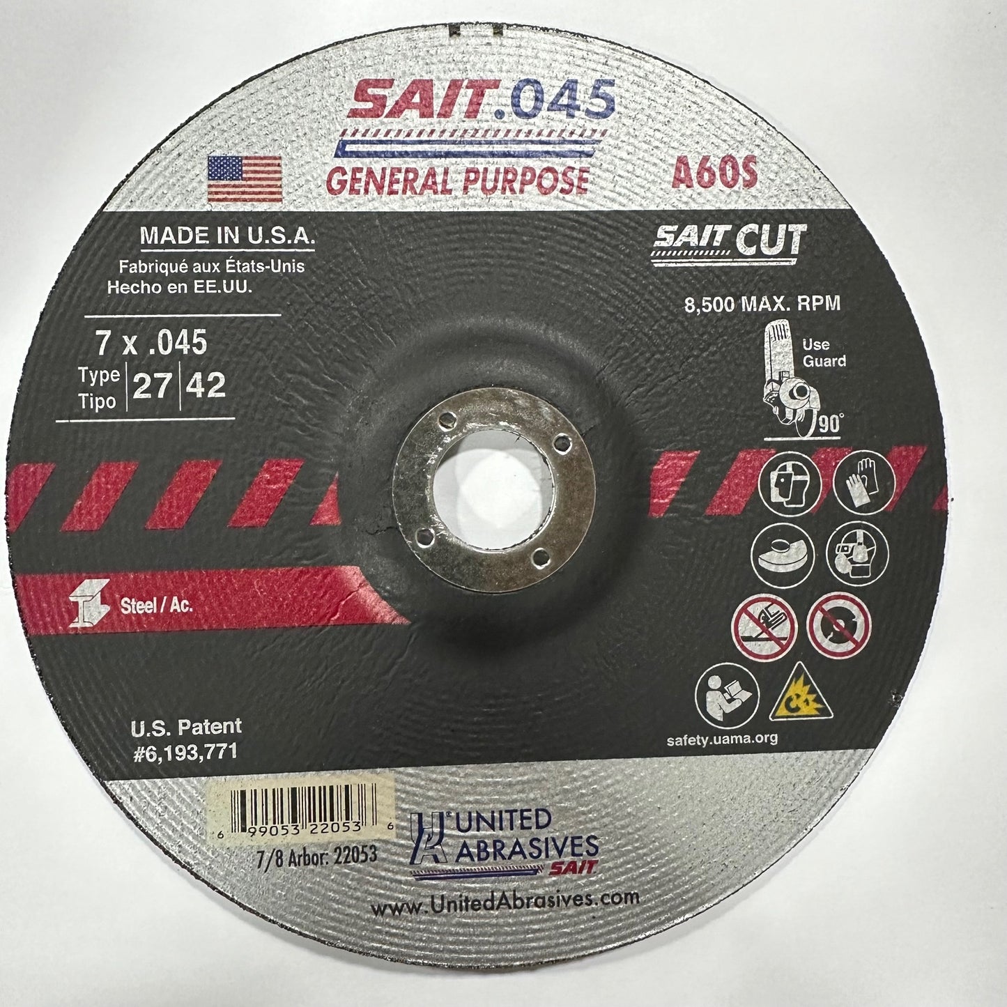 7" x .045" x 7/8" Cut-Off Wheel