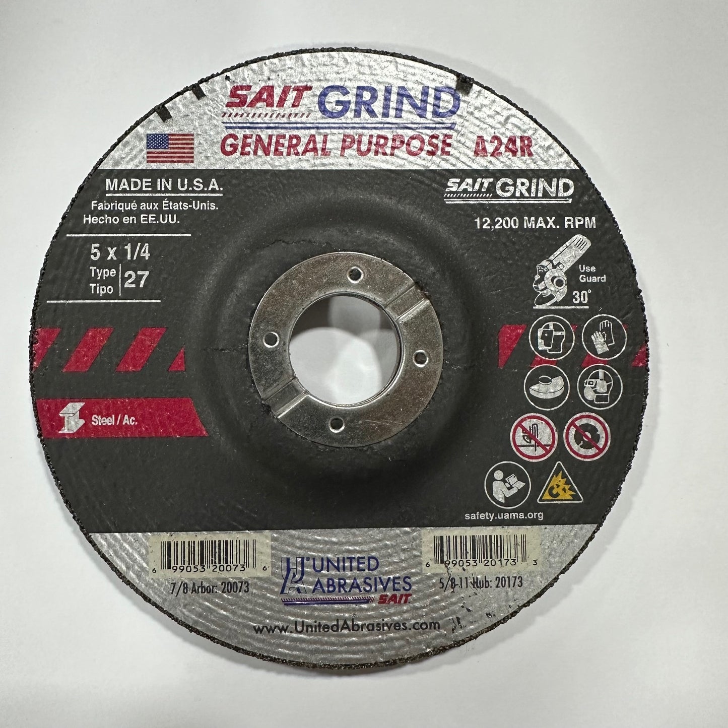 5" x 1/4" x 7/8" Grinding Wheel