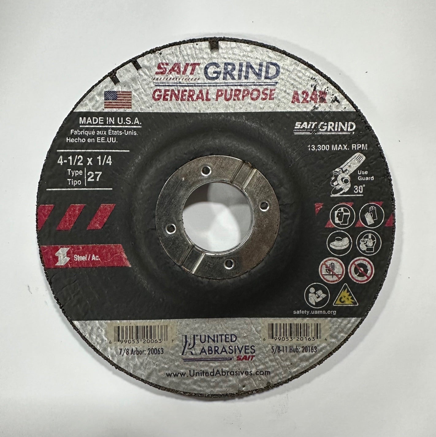 4-1/2" x 1/4" x 7/8" Grinding Disc