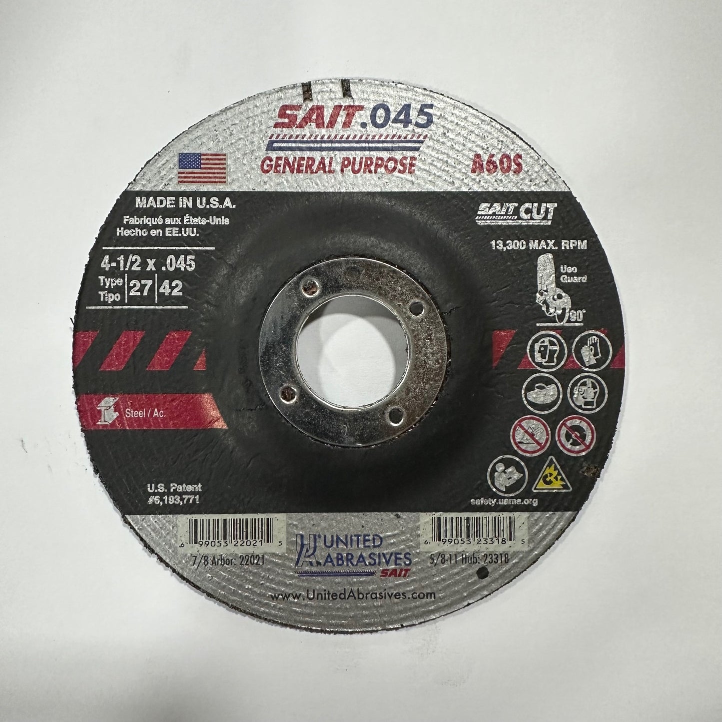 4-1/2" x .045" x 7/8" Cut-Off Wheel