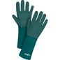 Double Dipped Green Gloves, 14" L, PVC, Cotton Jersey Inner Lining, 70-mil